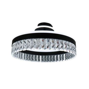 LED Ljusreglerad kristall fäst ljuskrona LED/75W/230V 3000-6500K svart + fjärrkontroll