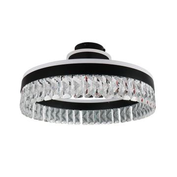 LED Ljusreglerad kristall fäst ljuskrona LED/75W/230V 3000-6500K svart + fjärrkontroll