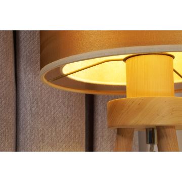 Duolla - Bordslampa WOOD BOHO 1xE27/15W/230V koppar/brun/beige