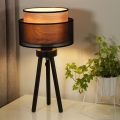 Duolla - Bordslampa WOOD BOHO 1xE27/15W/230V svart/beige