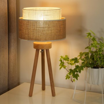 Duolla - Bordslampa YUTE BOHO 1xE27/15W/230V brun/grå