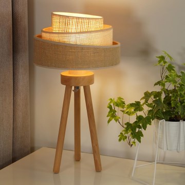 Duolla - Bordslampa YUTE TRIO 1xE27/15W/230V brun/grå/beige