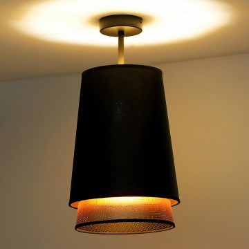 Duolla - Fäst ljuskrona BELL SHINY 1xE27/15W/230V svart/koppar