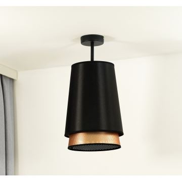 Duolla - Fäst ljuskrona BELL SHINY 1xE27/15W/230V svart/koppar