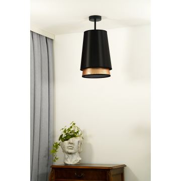 Duolla - Fäst ljuskrona BELL SHINY 1xE27/15W/230V svart/koppar