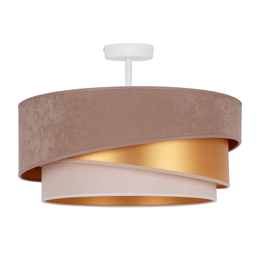 Duolla - Fäst ljuskrona KOBO 1xE27/15W/230V diameter 45 cm beige/guld/grädde