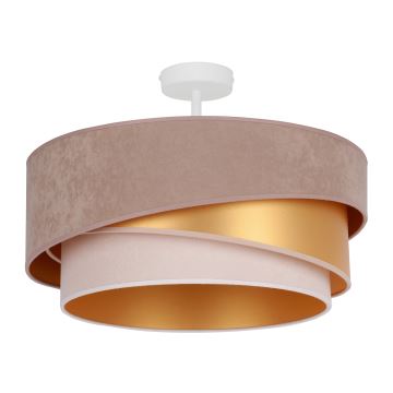 Duolla - Fäst ljuskrona KOBO 1xE27/15W/230V diameter 45 cm beige/guld/grädde