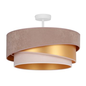 Duolla - Fäst ljuskrona KOBO 1xE27/15W/230V diameter 45 cm beige/guld/grädde