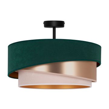 Duolla - Fäst ljuskrona KOBO 1xE27/15W/230V diameter 45 cm grön/guld/grädde