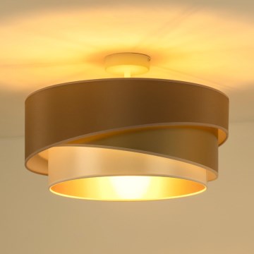 Duolla - Fäst ljuskrona KOBO 1xE27/15W/230V diameter 45 cm koppar/guld/vit