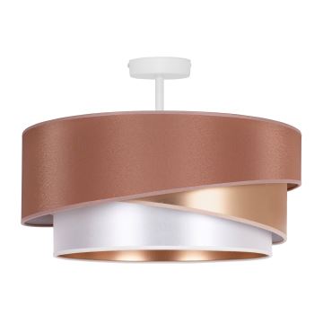 Duolla - Fäst ljuskrona KOBO 1xE27/15W/230V diameter 45 cm koppar/guld/vit