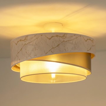 Duolla - Fäst ljuskrona KOBO 1xE27/15W/230V diameter 45 cm vit/guld