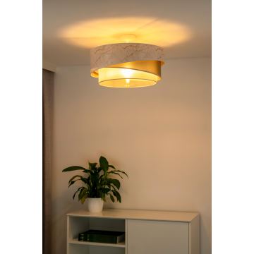 Duolla - Fäst ljuskrona KOBO 1xE27/15W/230V diameter 45 cm vit/guld