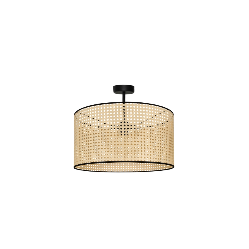 Duolla - Fäst ljuskrona ROLLER RATTAN 1xE27/15W/230V beige/svart