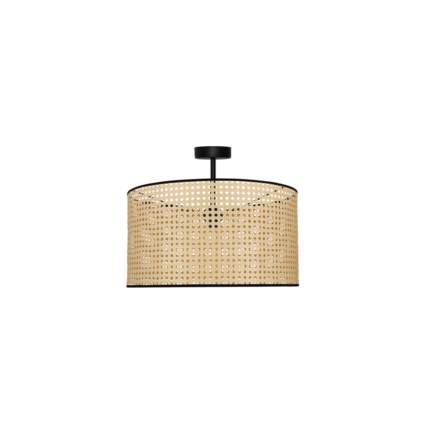 Duolla - Fäst ljuskrona ROLLER RATTAN 1xE27/15W/230V beige/svart