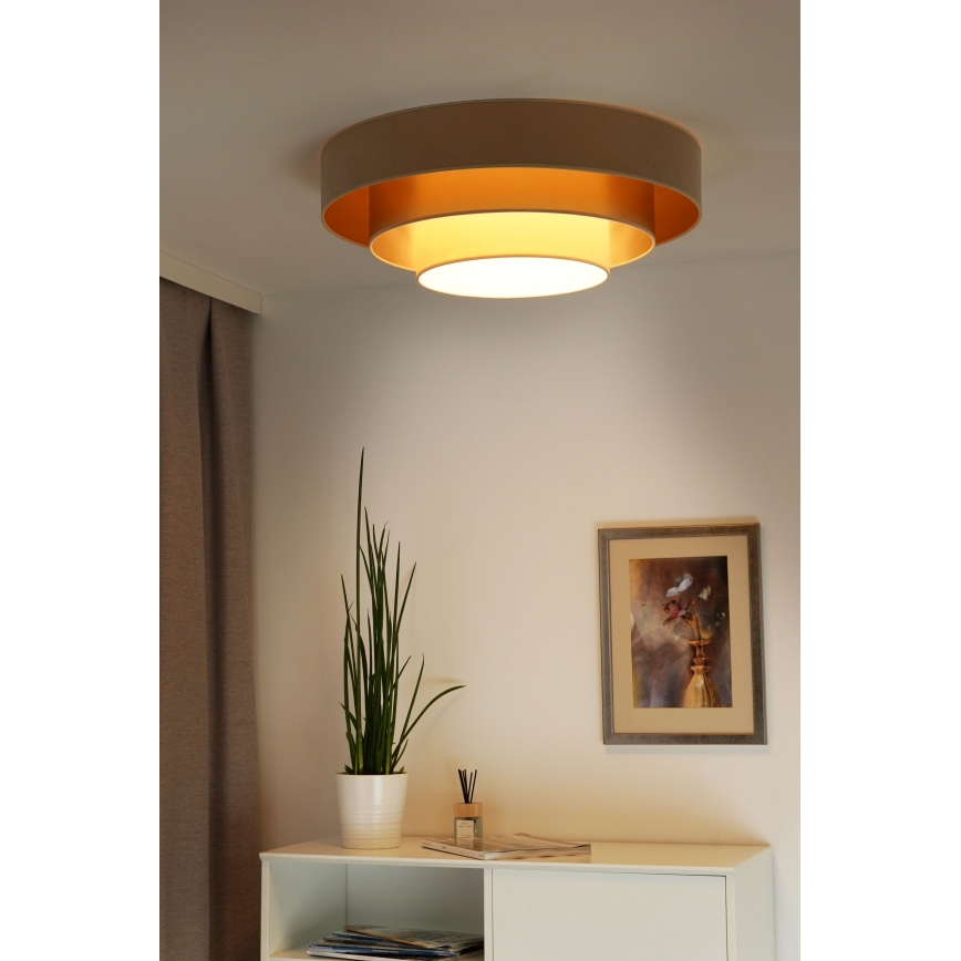 Duolla - LED taklampa LUNETA LED/26W/230V diameter 60 cm 4000K beige/guld/grädde