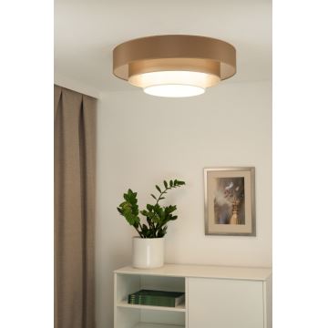 Duolla - LED taklampa LUNETA LED/26W/230V diameter 60 cm 4000K brun/guld/vit