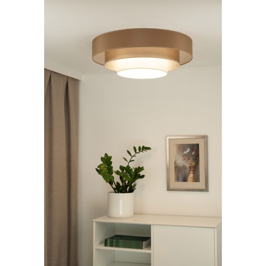 Duolla - LED taklampa LUNETA LED/26W/230V diameter 60 cm 4000K brun/guld/vit