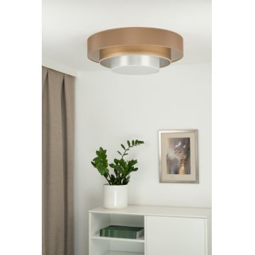 Duolla - LED taklampa LUNETA LED/26W/230V diameter 60 cm 4000K brun/guld/vit