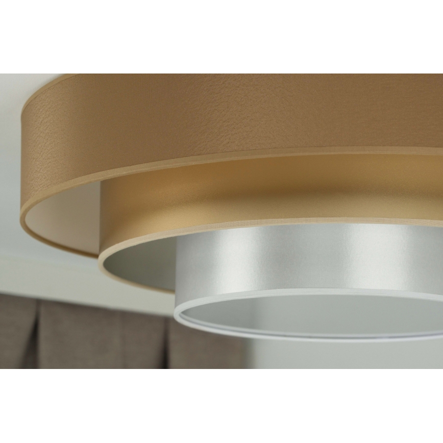 Duolla - LED taklampa LUNETA LED/26W/230V diameter 60 cm 4000K brun/guld/vit