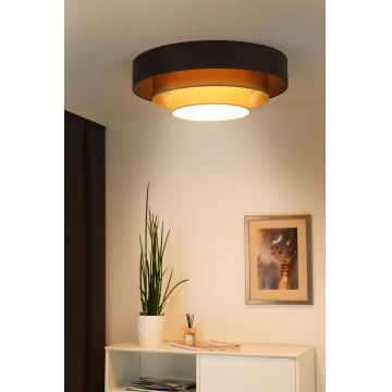 Duolla - LED taklampa LUNETA LED/26W/230V diameter 60 cm 4000K brun/guld/grädde