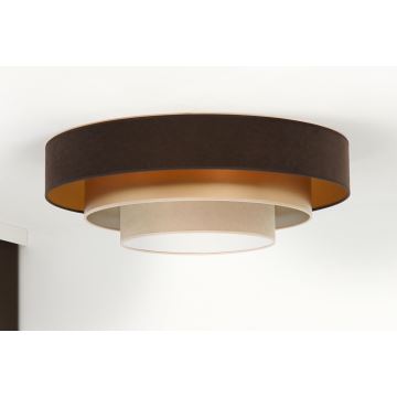 Duolla - LED taklampa LUNETA LED/26W/230V diameter 60 cm 4000K brun/guld/grädde