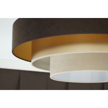 Duolla - LED taklampa LUNETA LED/26W/230V diameter 60 cm 4000K brun/guld/grädde