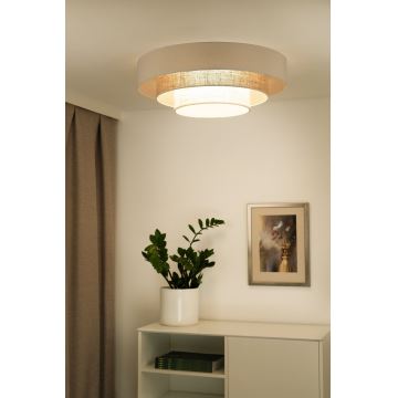 Duolla - LED taklampa LUNETA LED/26W/230V diameter 60 cm 4000K grädde/brun