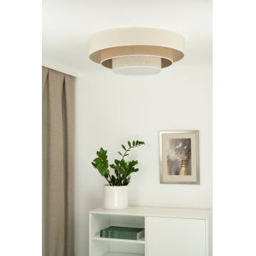 Duolla - LED taklampa LUNETA LED/26W/230V diameter 60 cm 4000K grädde/brun