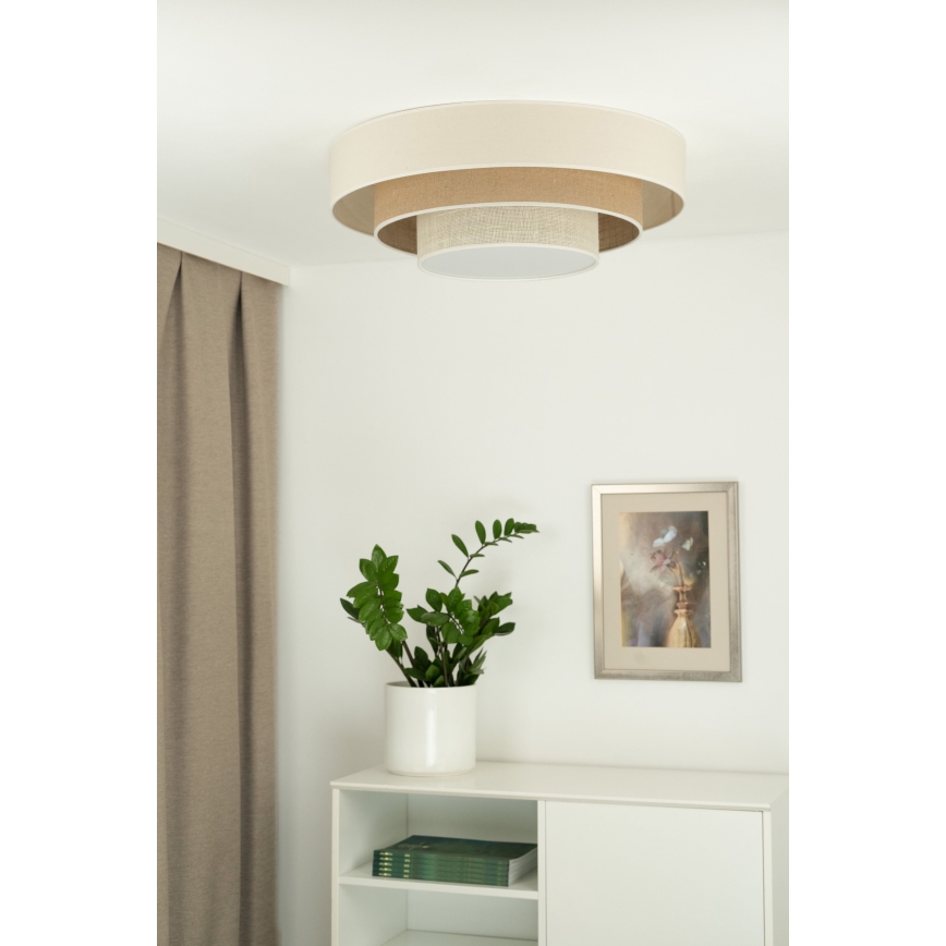 Duolla - LED taklampa LUNETA LED/26W/230V diameter 60 cm 4000K grädde/brun