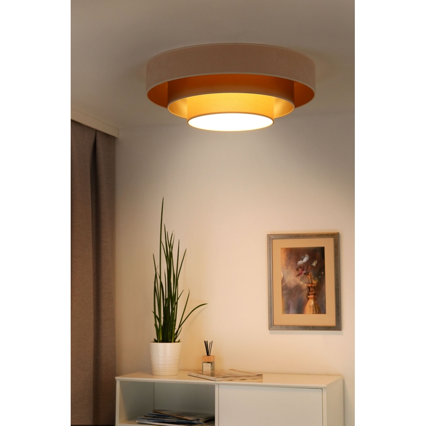 Duolla - LED taklampa LUNETA LED/26W/230V diameter 60 cm 4000K grädde/guld/beige