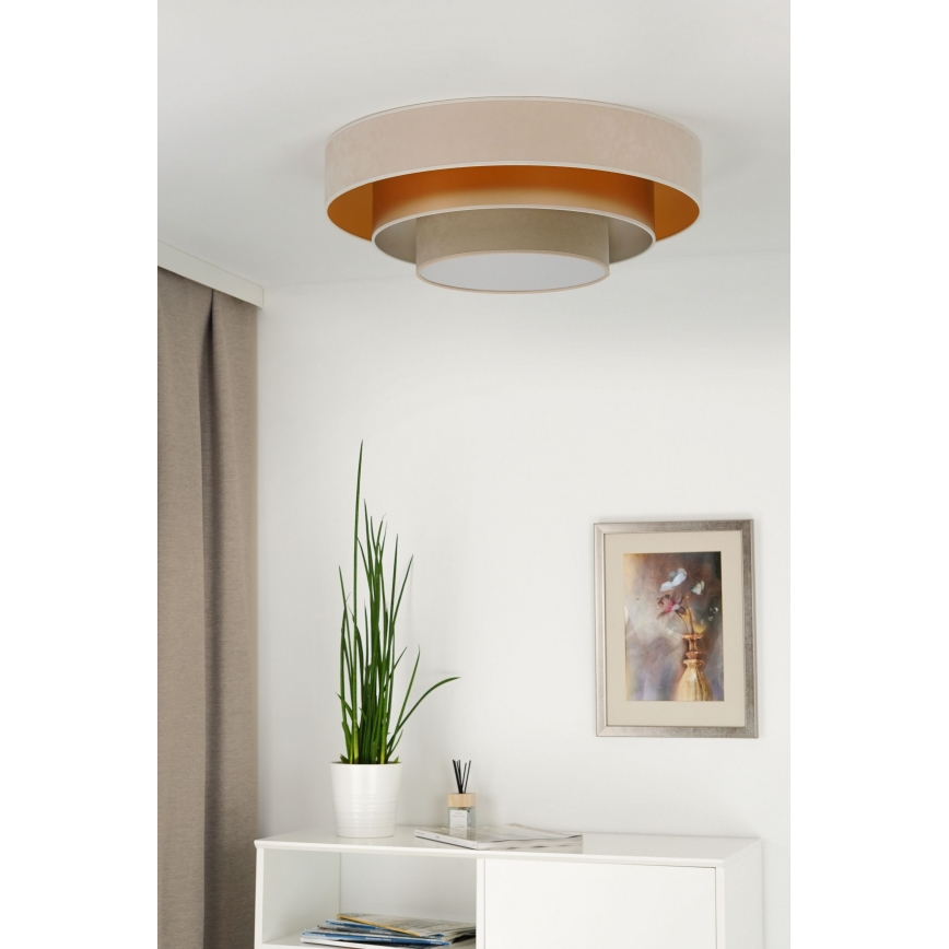 Duolla - LED taklampa LUNETA LED/26W/230V diameter 60 cm 4000K grädde/guld/beige