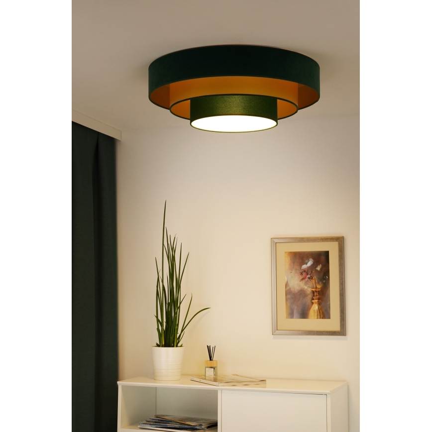 Duolla - LED taklampa LUNETA LED/26W/230V diameter 60 cm 4000K grön/guld