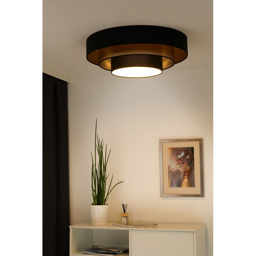 Duolla - LED taklampa LUNETA LED/26W/230V diameter 60 cm 4000K svart/guld