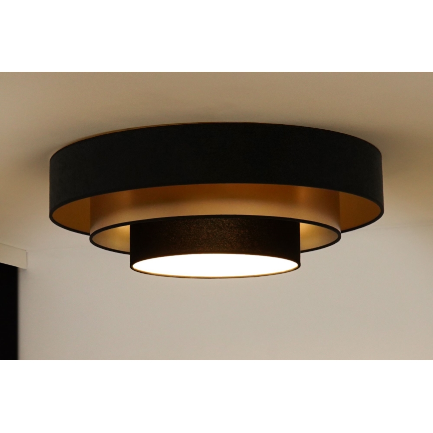 Duolla - LED taklampa LUNETA LED/26W/230V diameter 60 cm 4000K svart/guld