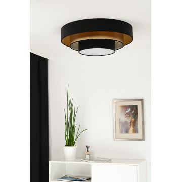 Duolla - LED taklampa LUNETA LED/26W/230V diameter 60 cm 4000K svart/guld