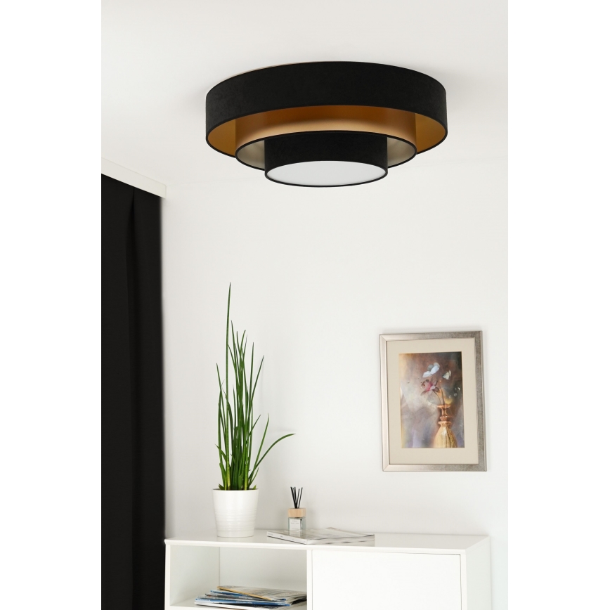 Duolla - LED taklampa LUNETA LED/26W/230V diameter 60 cm 4000K svart/guld