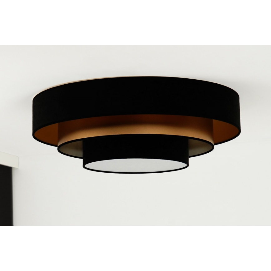 Duolla - LED taklampa LUNETA LED/26W/230V diameter 60 cm 4000K svart/guld