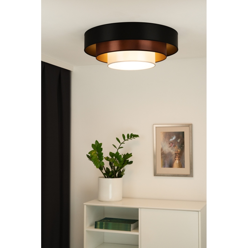 Duolla - LED taklampa LUNETA LED/26W/230V diameter 60 cm 4000K svart/koppar/vit