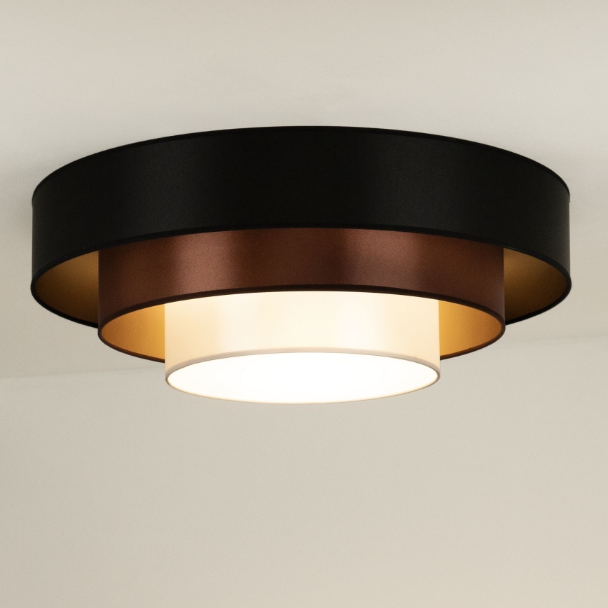 Duolla - LED taklampa LUNETA LED/26W/230V diameter 60 cm 4000K svart/koppar/vit