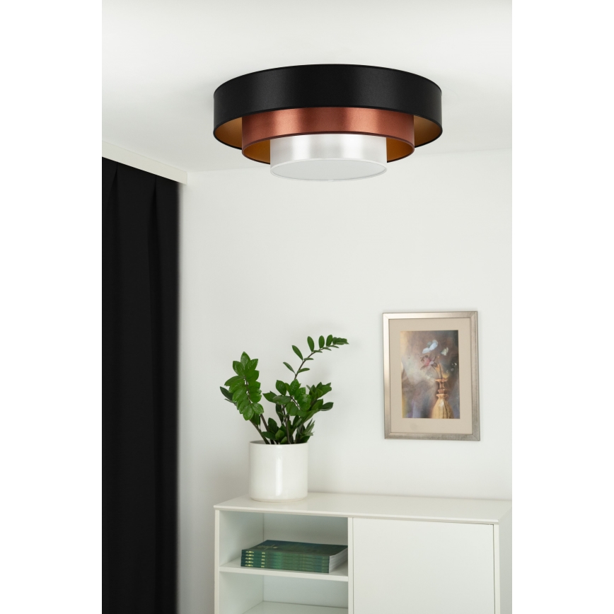 Duolla - LED taklampa LUNETA LED/26W/230V diameter 60 cm 4000K svart/koppar/vit