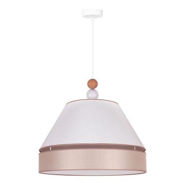 Duolla - Ljuskrona med textilsladd AVIGNON 1xE27/15W/230V diameter 50 cm vit/beige