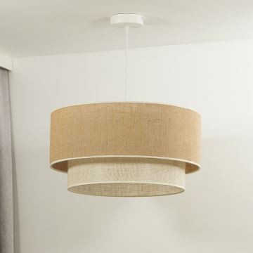 Duolla - Ljuskrona med textilsladd YUTE BOHO 3xE27/15W/230V diameter 60 cm brun/grå