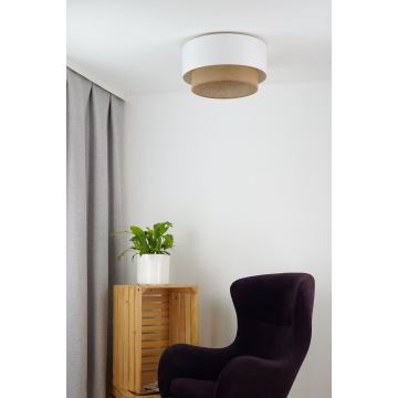 Duolla - Taklampa BOHO 1xE27/15W/230V diameter 45 cm vit/brun