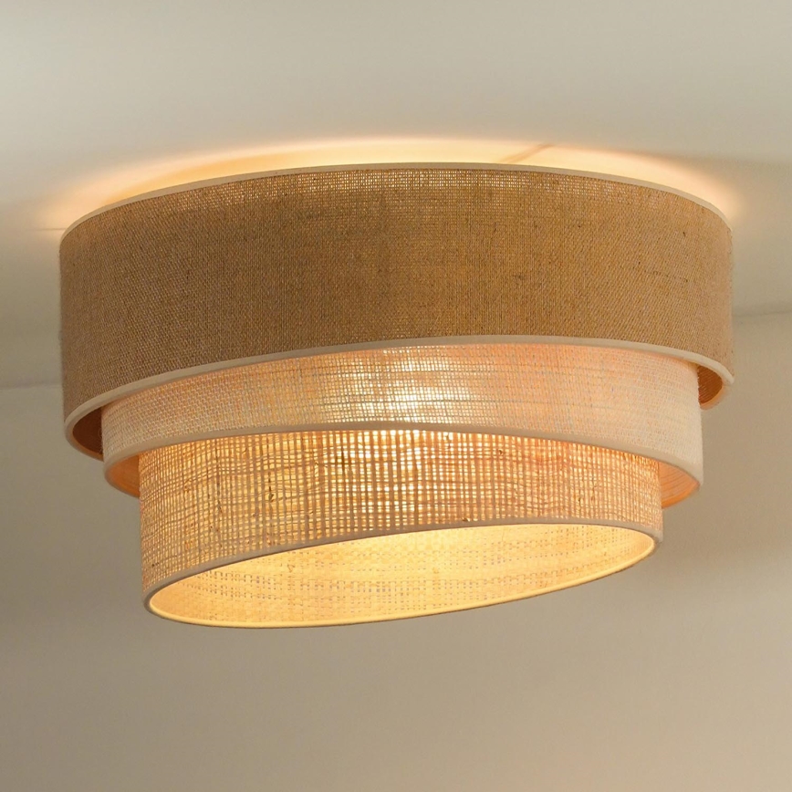 Duolla - Taklampa YUTE TRIO 3xE27/15W/230V diameter 60 cm brun/grå/beige