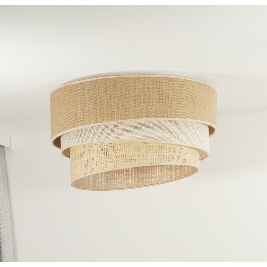 Duolla - Taklampa YUTE TRIO 3xE27/15W/230V diameter 60 cm brun/grå/beige