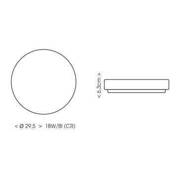 LED taklampa för badrum LIRA LED/18W/230V 4000K diameter 29,5 cm IP44 svart