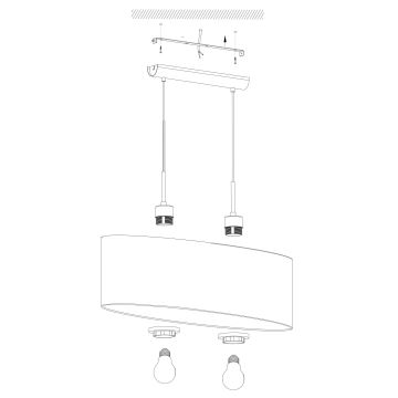 Eglo 31579 - Hängande Ljuskrona med snöre PASTERI 2xE27/60W/230V