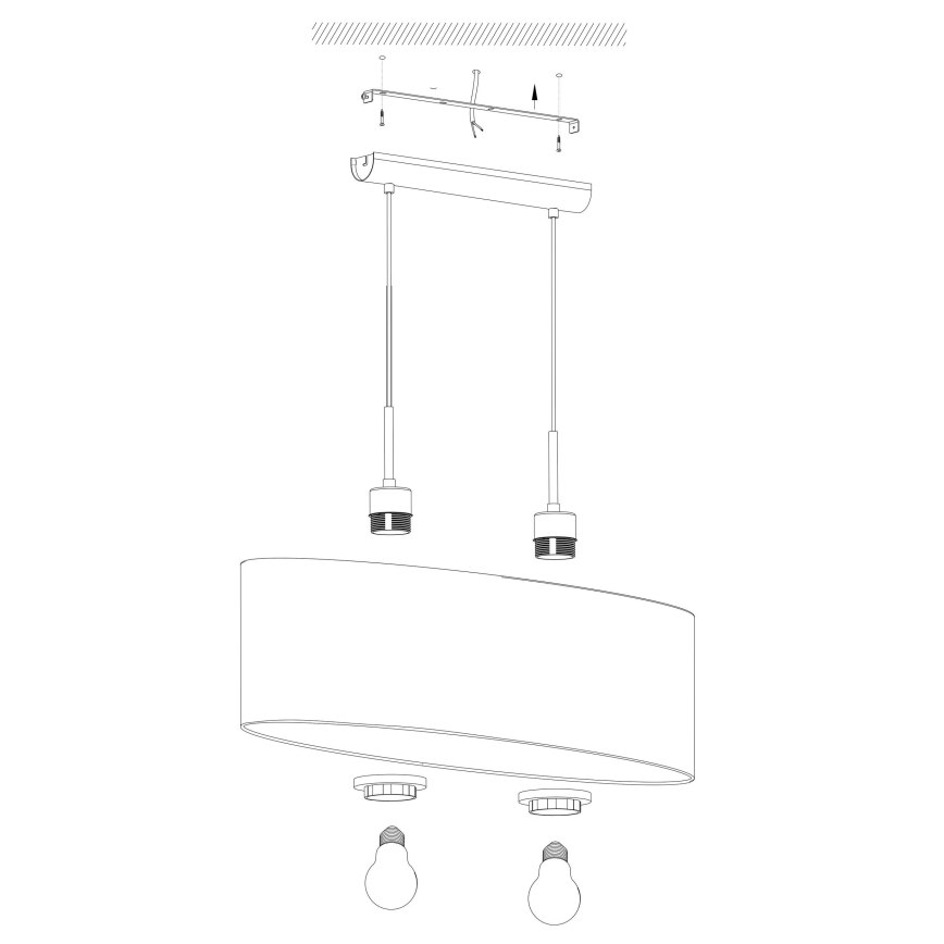 Eglo 31579 - Hängande Ljuskrona med snöre PASTERI 2xE27/60W/230V