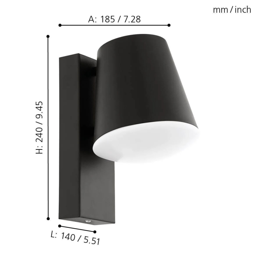 Eglo 33559 - LED Dimbar vägglampa utomhus CALDIERO-C 1xE27/9W/230V IP44